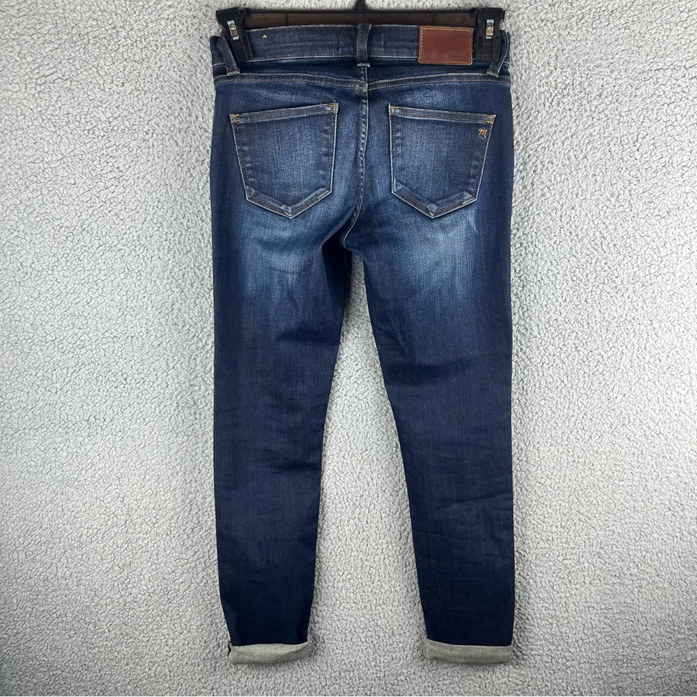 Madewell Women’s Skinny Skinny Dark Wash Mid-Rise Cuffed Jeans Size 25 - Picture 10 of 14